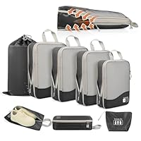 VnioLife Koffer Organizer 8 Stück für Urlaub und Reisen Packing Cubes Wasserdichte Packtaschen Kleidertaschen Schuhbeutel Kosmetiktasche Reiseorganizer Packwürfel Compression Kompression Cubes