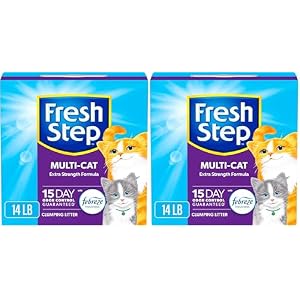 Fresh Step Clumping Cat Litter, Multi-Cat Odor Control, 14 lbs (Pack of 2)