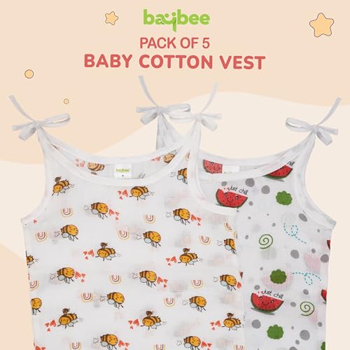 Image of BAYBEE New Born Baby Clothes Muslin Cotton Dress for Kids | Soft, Breathable Half Pant Set | Unisex, Comfortable & Stylish | Perfect for Sensitive Skin | Baby Shower Gift (Pack of 5) (Multi, XS)