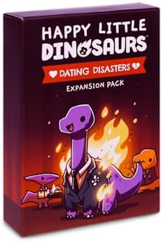 Unstable Games - Happy Little Dinosaurs: Dating Disasters Expansion Pack - Cute Card Game for kids, teens, & adults - Dodge life’s disasters! - 2-4 players, Ages 8+ - Great for game night