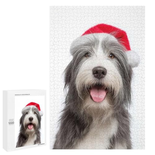 Puzzle pour adultes 1000 PCS Bearded Collie jeu de patience et decoration
