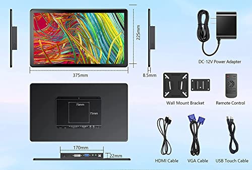 Touchscreen Monitor 15.6 Inch-Usparkle Fhd1920×1080P Ips Hdr 60Hz Touch Screen Monitor, Hdmi Vga Dvi Touch Monitor With 10-Point Multi-Touch, Vesa Monitor With Speakers, Touchscreen For Laptop|Mini Pc #TOP6