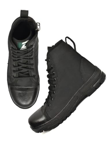 Image of Waterproof Jungle Boots for Men | Military Tactical High Ankle Combat Boots with Side Zip | Anti Slip Rubber Sole | Trekking Hiking Army Outdoor Biker Security Shoes | Green