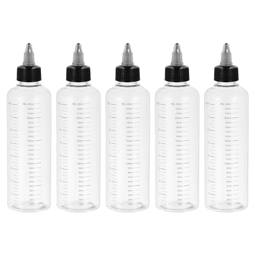 Botellas vacías graduadas transparentes para evitar manchas y derrames 2