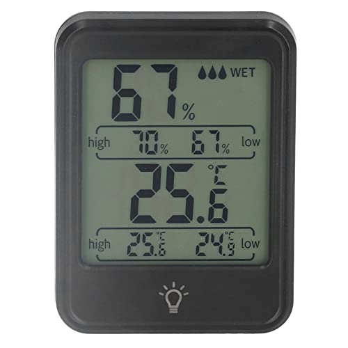 HERCHR Digital Thermometer for Room Temperature, Temperature and Humidity Monitor with Max and Min Records, Room Thermometer and Humidity Gauge with LCD Display for Indoor Outdoor