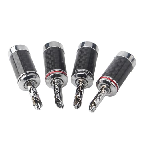 Conectores banana de cobre rodio y fibra de carbono rieder para equipos de audio HiFi, 40 uds. 2