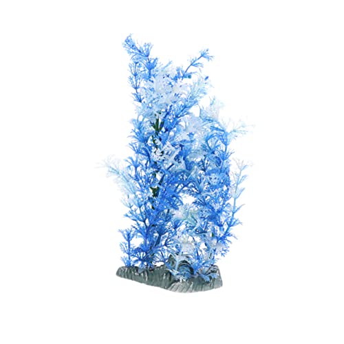 minkissy Plantes Aquatiques Artificielles Bleu Décoration Aquarium Réaliste sans Danger pour Poissons Accessoire Paysage Aquarium 2.6