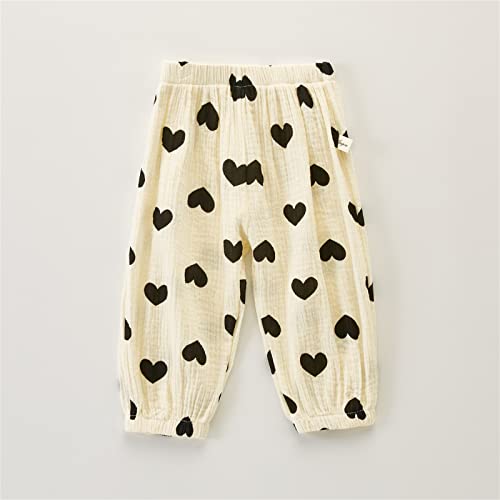 Kids Boys Girls Soft Harem Pants Toddler Printing Loose Trousers Elastic Waist Casual Joggers Slacks (Black, 3-4 Years)2