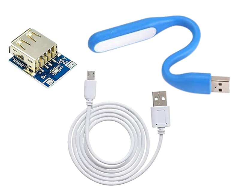 (1 Set) 5V Step-Up Power Module Lithium Battery Charging Board for DIYtronics with Charging Cable and USB Light-image-25