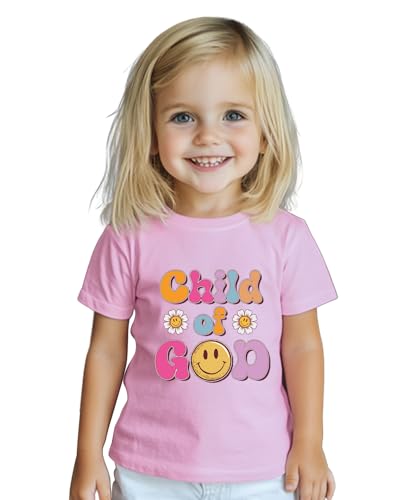 Image of Christian T-Shirts Child of God Shirt Kids Toddler Cute Girls Boys Short Sleeve Tops Graphic I'm A Child of God Tee 2-8 Years