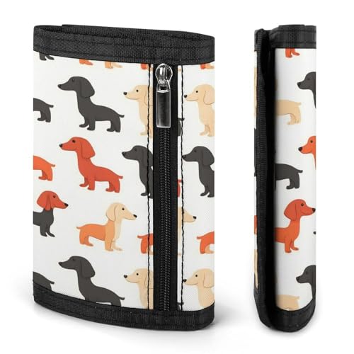 Cute Dachshund Puppy Print Wallet for Men, 8 Credit Card Holder Slim Minimalist Front Pocket Small Mens Bifold Wallets2