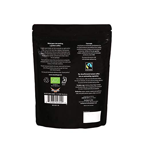 Mount Hagen 7.05Oz Organic Freeze Dried Instant Caffeinated + Decaffeinated Coffee Resealable Pouch Bags - 2 Pack | Eco-Friendly, Fair-Trade Instant Coffee, Medium Roast Arabica Beans [2X7.05Oz] #TOP2
