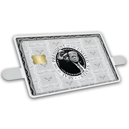 KCD Donald Trump Credit Card Skin Sticker – 3 Pack – Gold, Silver, Black Wrap Cover Decal – Donald J. Trump Face Design – MAGA Wallet Accessory – Trump Supporter Gift - CCS024 (Silver)