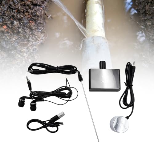 Nicear Hochempfindlicher Rohrleckdetektor für Baustellen und Autoreparaturen, wiederaufladbares unterirdisches akustisches Lecksuchgerät, Schwarz