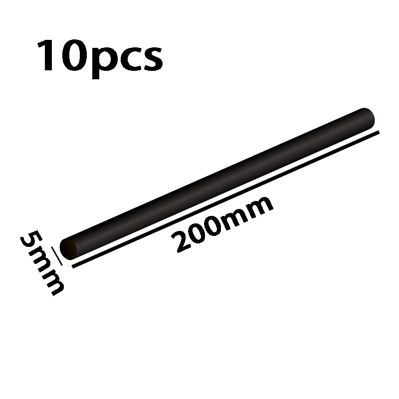 YTGZS Carbonfaser-Stangen – 5 Mm Durchmesser, 200 Mm Länge, 10 Stück, Massiv, Leicht & Stabil, Für Modellbau, Drachen, RC-Flugzeuge & Mehr