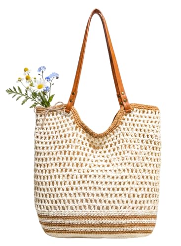 Bolso tote tejido para mujer con cierre y forro miniatura 1