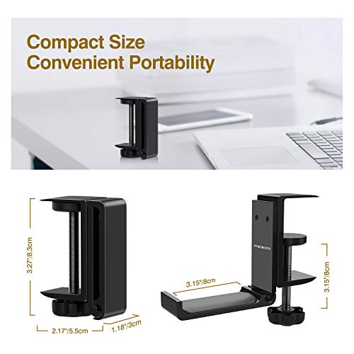 Moko Headphone Stand, Universal Aluminum Foldable Headphone Hanger Adjustable Headset Holder Clamp Mount Desk Hook Holder For All Headphone Sizes, Sennheiser, Audio-Technica, Ps5 Gaming Headset- Black #TOP7