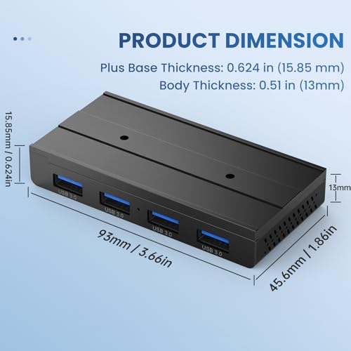 Hub USB 3.0 magnétique 4 ports transfert haute vitesse PC portable - 5