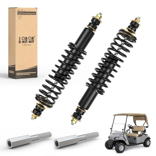 10L0L Golf Cart Front Rear Shock Absorber Set Coil Over Heavy Duty Shock Absorber Bolt Fits EZGO Medalist/TXT 1994+ Newer Gas or Electric, Replaces OEM# 70928-G01 76418-G01 (2 Pack) (Black)