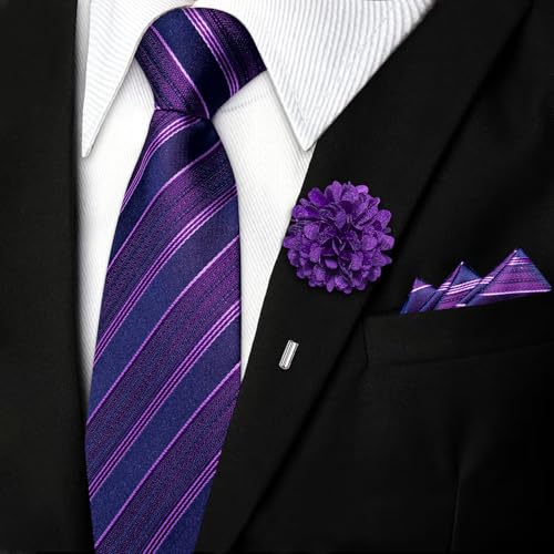 Image of DiBanGu Silk Zipper Ties for Men, Formal Pre-tied Necktie