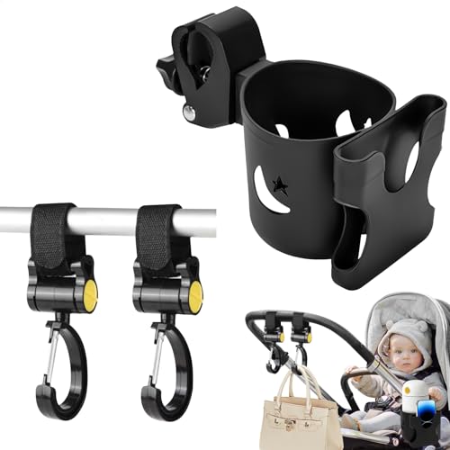 Portavasos Carrito Bebe con 2 Gancho Carro Bebe Ajustable y...