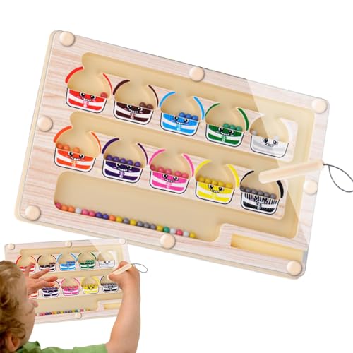 GkgWuxf 磁気色数迷路、磁石の色と数え迷路 | おもちゃの色の分類と数え方,早期学習迷路ボード 3 歳以上用、マグネット迷路ボード 就学前色と数字の学習おもちゃ