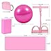 Yoga Mat Set for Beginners,Yoga Mat with Carrying Strap,Yoga Blocks 2 Pack with Yoga Strap,Yoga Ball,Ankle Puller,11-Piece Yoga Kits and Sets for Beginners,Yoga Starter Kit for Women Men (Pink)