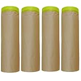 18inX50ft Masking Paper, paint masking, Automotive Paint Paper Roll with Tape, Tape and Drape for Pa