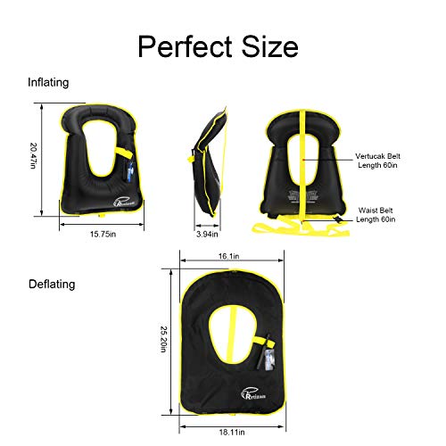 Rrtizan Snorkel Vest, Kids Portable Inflatable Swimming Vest Life Jacket For Boys & Girls #TOP5