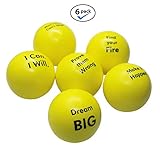 Pure Origins | Motivational Stress Balls | Squeeze Toy Gift 6 Pack | Fidget Accessory for Stress Relief, Special Needs, Concentration, Anxiety, Motivation, ADHD, ADD, Autism and Team Building (Yellow)