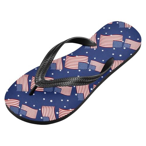 Usa Flags Stars Blue Flip Flops for Beach Thong Sandals Anti-slip Lightweight Flat Slippers for Summer Swim Travel2