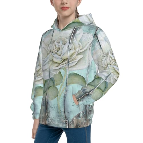 Vintage Rose1 Kid Hoodies Boys Sweatshirts Girls Pullover with Pocket2