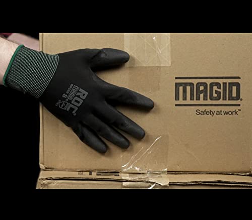 Magid Roc Lightweight Polyurethane Palm Coated Black Work Gloves Size 9/Lbp169 (12 Pairs) #TOP7