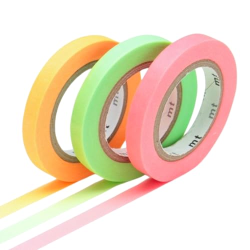 MT Slim Set de 3 MT Slim Unis 6mm I Fluo ruban adhésif papier décoration