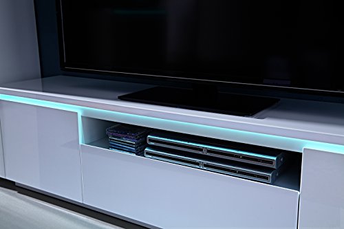 Germania Lowboard GW-Chicago | In Weiss Hochglanz | 180 x 45 x 40 cm | 3372-84