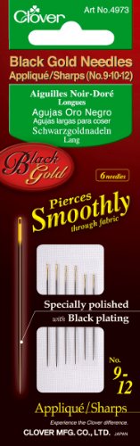 Agujas Clover Black Gold para coser tejidos delicados sin resistencia ni esfuerzo manual