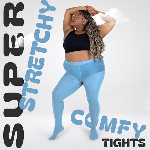 Image of Silky Toes Plus Size Tights for Women | 60D Soft Opaque Comfort Fit Pantyhose | Black or Colored 1-2 pairs | 1X-8X