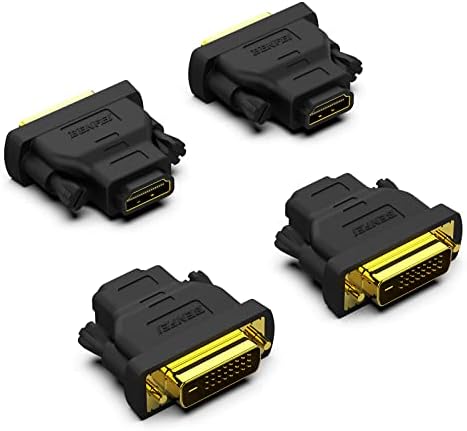BENFEI DVI-auf-HDMI-Adapter, 4 Packungen bidirektionaler HDMI-zu-DVI-D-Adapter mit vergoldeten Steckern