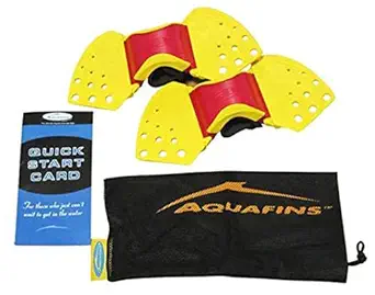 THERABAND Aquafins Aquatic Exercise Kit for Water Resistance Training for Upper/Lower Body, Pool Physical Therapy, Water Aerobics Equipment, 2 Fins, Mesh Bag, and Quick Start Exercise Instructions