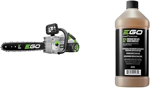 EGO Power+ Paquete de motosierra inalámbrica de 16 pulgadas y 56 voltios con aceite de barra y cargador
