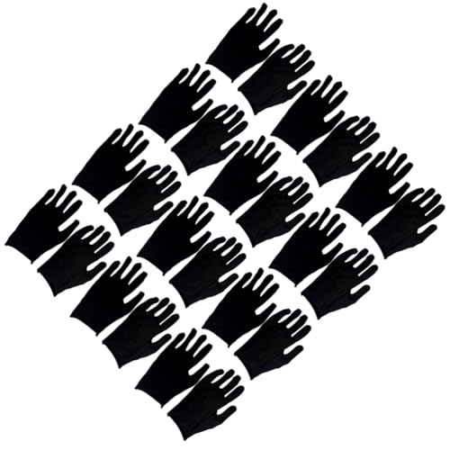 Guantes de algodón transpirables negros: pack de 12 pares resistentes para jardinería