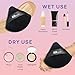 AOA Studio Velvet Puffs Makeup Puff Set of 6 Loose Powder Body Powder, Velour Makeup Blender Sponge Foundation Blending Sponges Set Beauty Makeup Tools (Black)