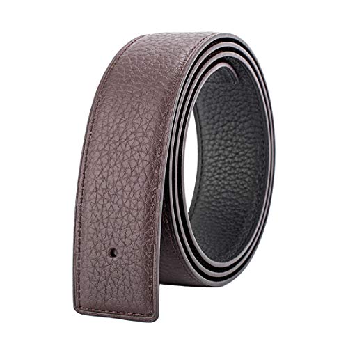 Vatee's Reversible Genuine Leather Belts For Men/Women Replacement Belt Strap Without Buckle 1.5"(38mm) Wide 43"(110cm) Long Black & Coffee