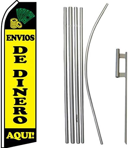 Envios De Dinero Aqui Super Flag & Pole Kit