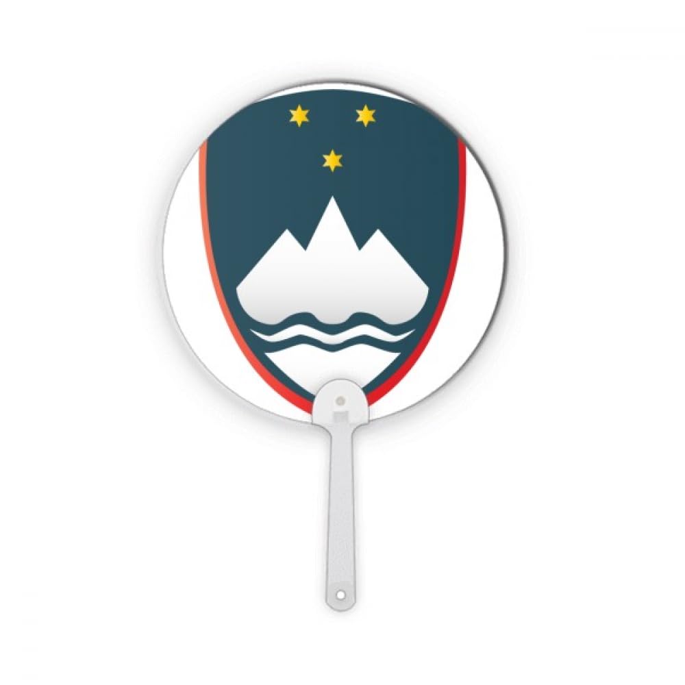 Décoration d'éventail emblème national de la Slovénie rond en plastique