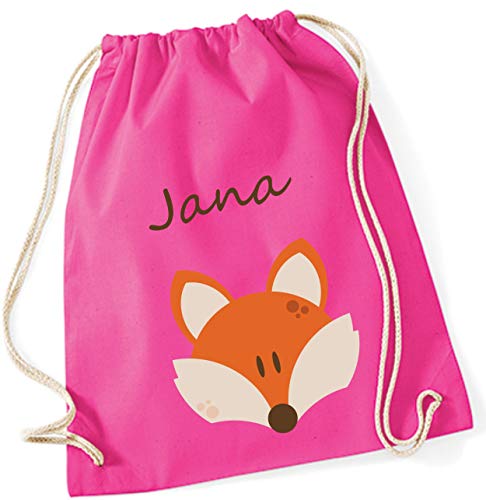Gymtas met naam gepersonaliseerd & bedrukt | motief vos | stoffen tas schoenentas sporttas voor kinderen jongens… - Image 7
