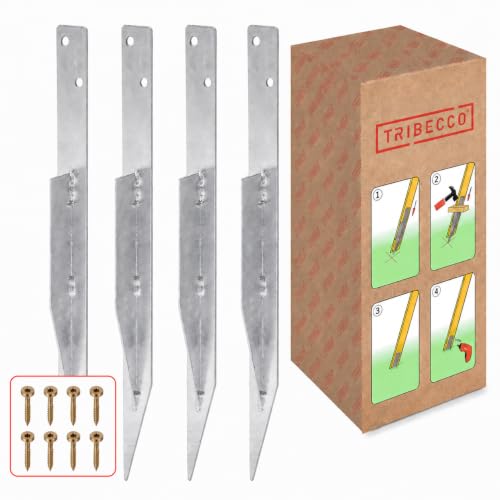 TRIBECCO Bodenanker 4er Set 437 mm – feuerverzinkt, Stabiler...