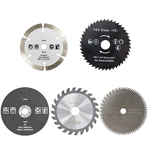hoja de sierra Juego de 3 minihojas de sierra circulares, herramienta de corte de 85mm, hojas de sierra, disco de corte for madera/Metal/plástico, hoja de sierra HSS, 3 uds. De diamante 85x15(3PCS 85x