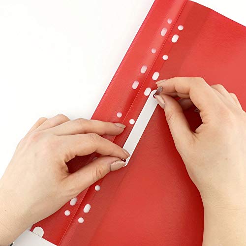 D.RECT 110467 Schnellhefter Lux PP A4 mit Perforation aus Starker Polypropylen-Folie Rot (Packung mit 2)