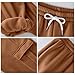 Fleece Cargo Pants for Men Elastic Drawstring Multi Pocket Tapered Ankle Fashion Workwear Trousers Light Brown Medium